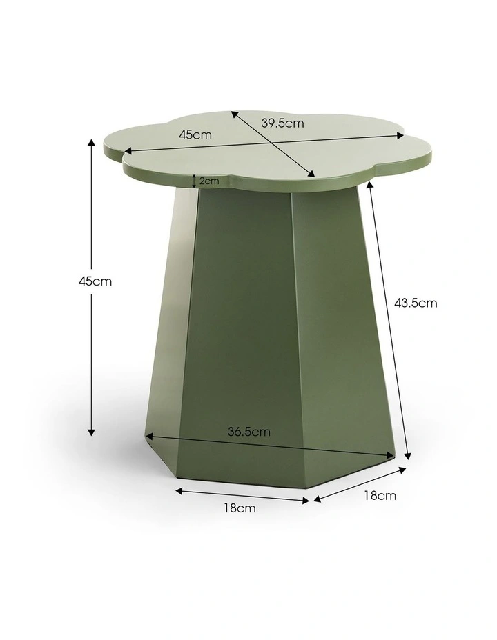 Essie Scallop Side Table In Olive Green image 6