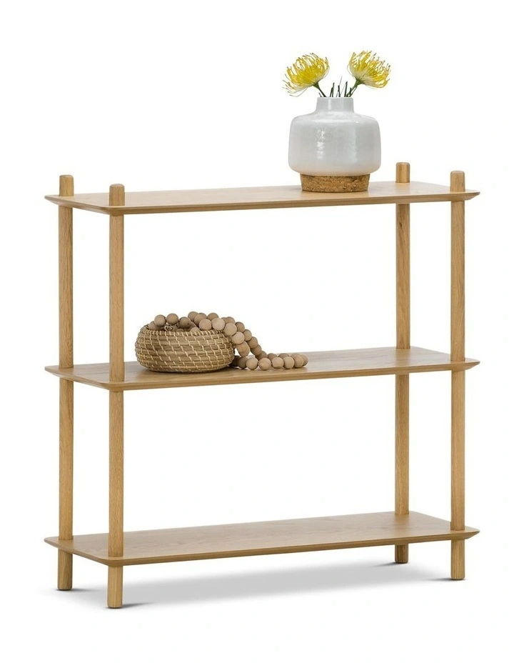 Rakk Low Bookshelf In Natural Oak image 1