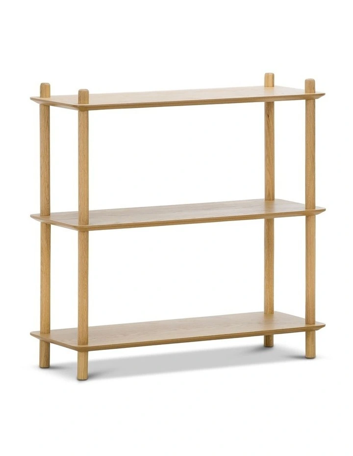 Rakk Low Bookshelf In Natural Oak image 2