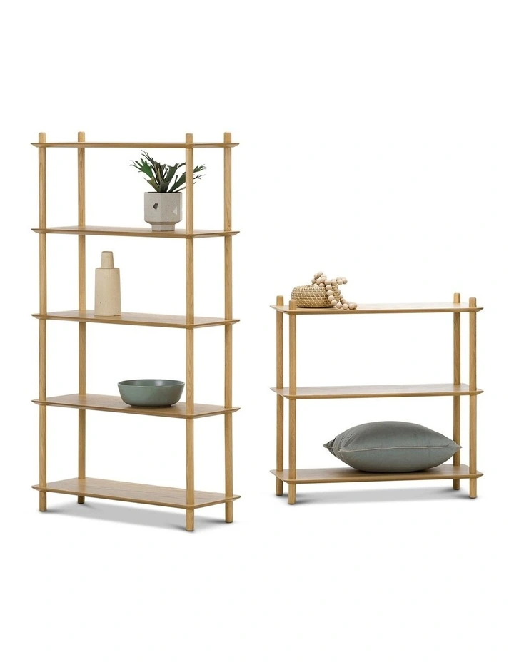 Rakk Low Bookshelf In Natural Oak image 5