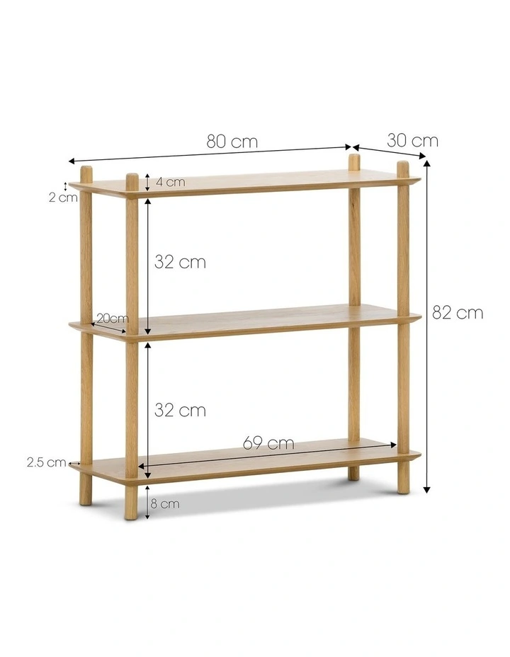 Rakk Low Bookshelf In Natural Oak image 6