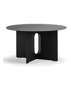 Kiyo Round Steel Coffee Table In Matte Black