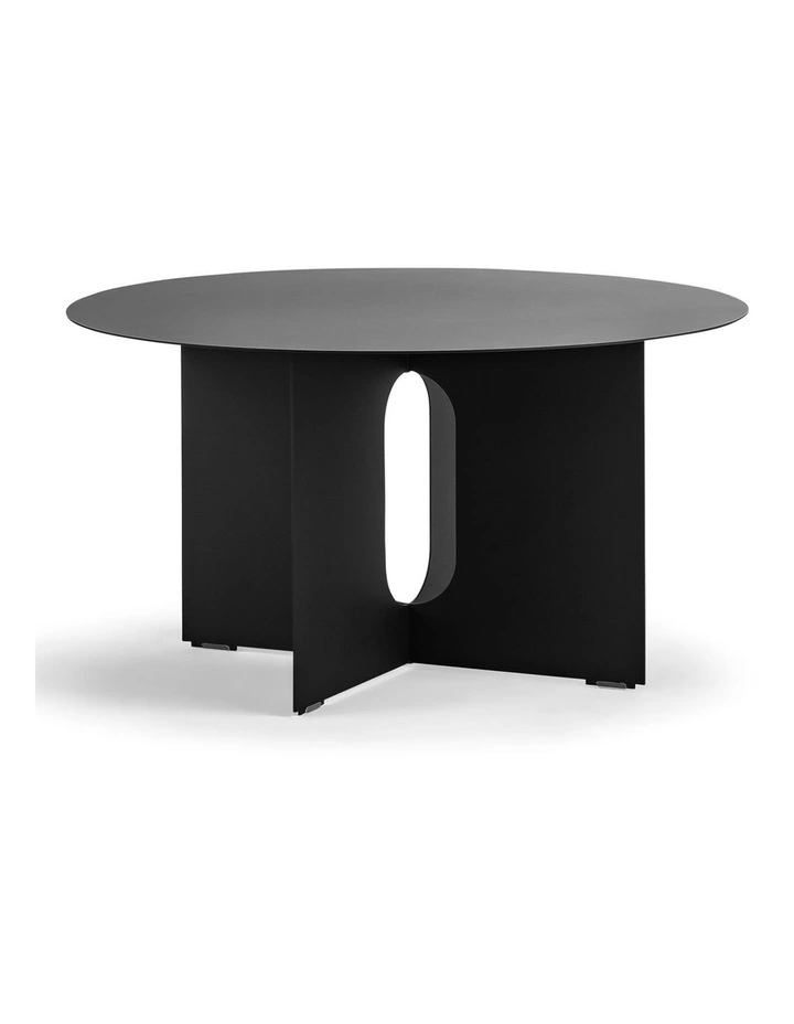 Kiyo Round Steel Coffee Table In Matte Black image 1