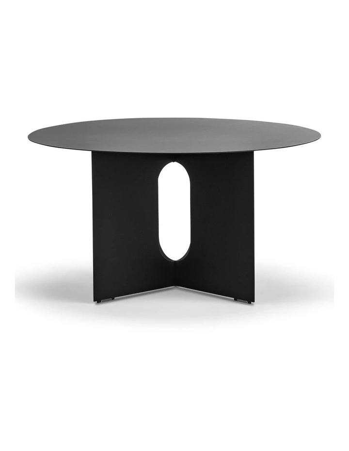 Kiyo Round Steel Coffee Table In Matte Black image 3