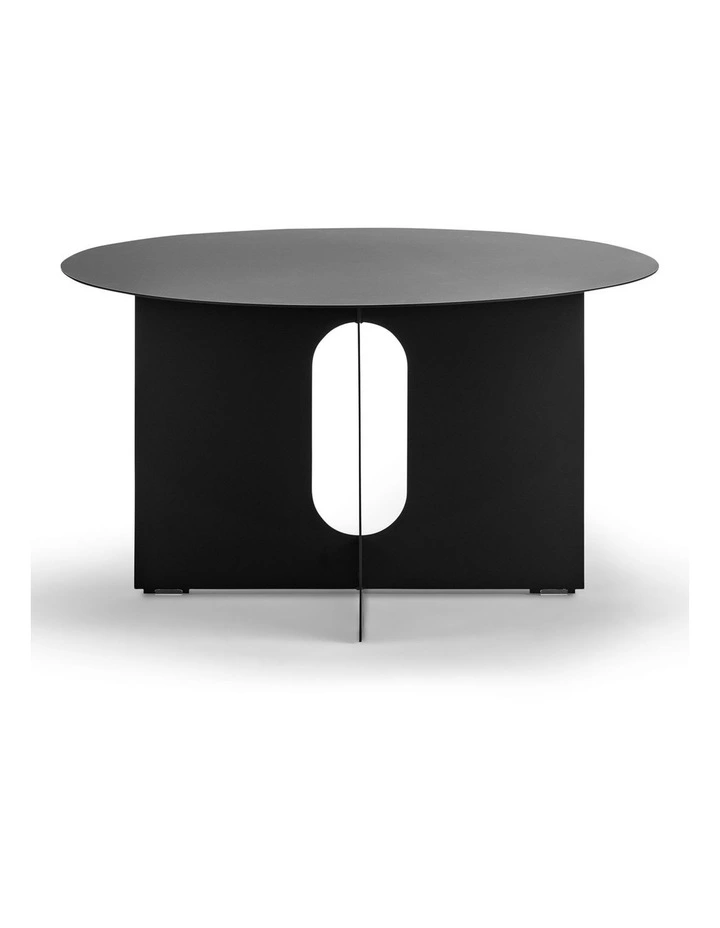 Kiyo Round Steel Coffee Table In Matte Black image 4
