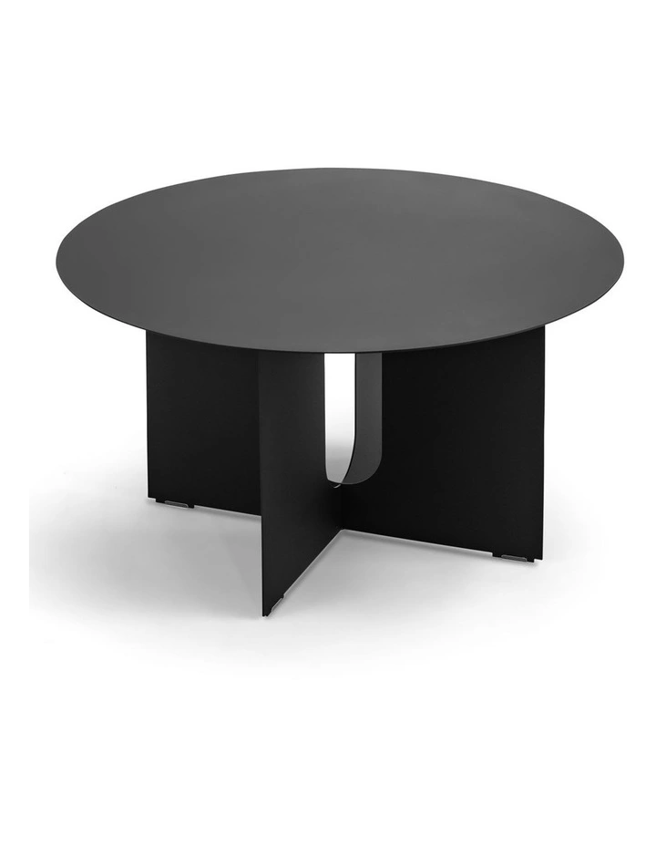 Kiyo Round Steel Coffee Table In Matte Black image 5