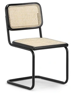 Blaire Cantilever Rattan Dining Chair Set Of 2 in Black