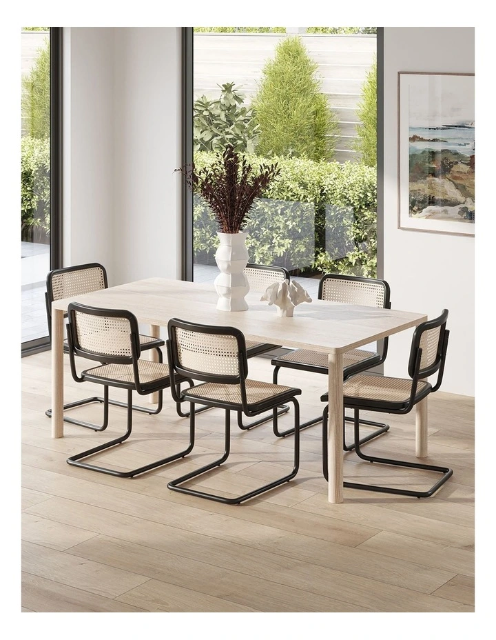Blaire Cantilever Rattan Dining Chair Set Of 2 in Black image 2