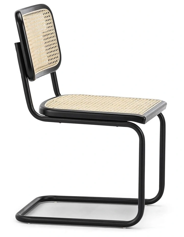 Blaire Cantilever Rattan Dining Chair Set Of 2 in Black image 4