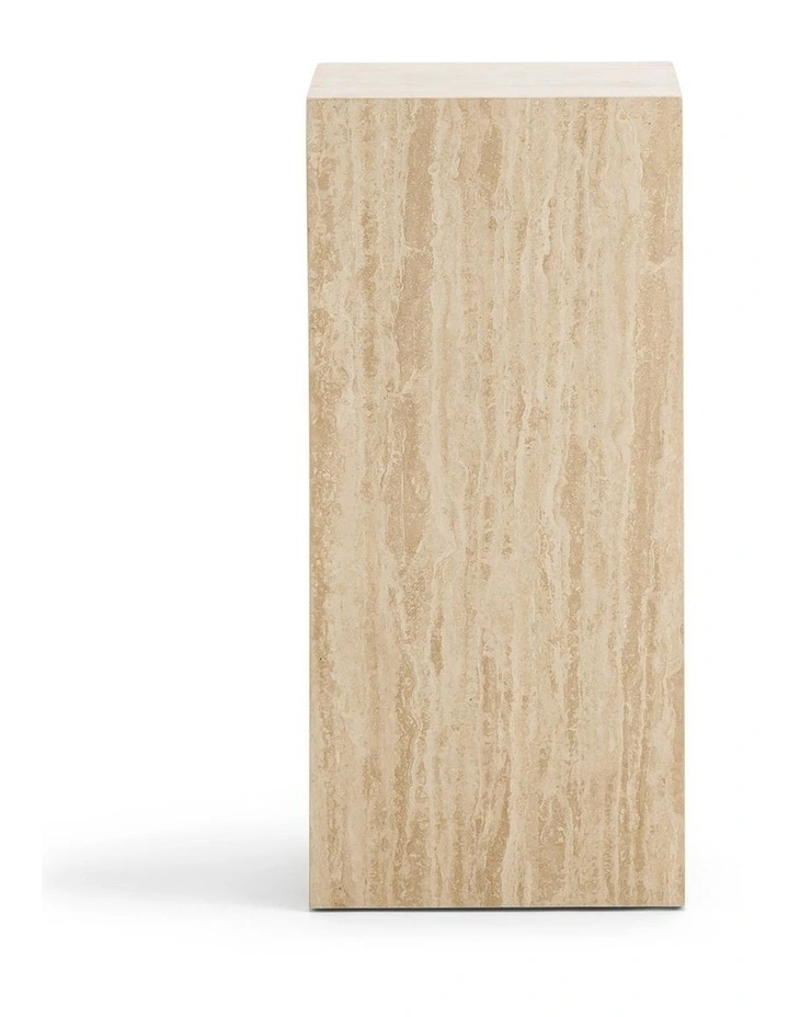 Cubie Plinth Medium In Cream Travertine image 2