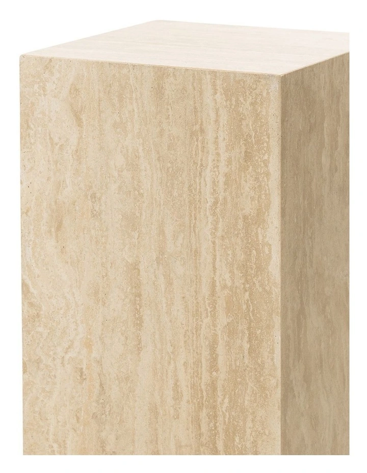Cubie Plinth Medium In Cream Travertine image 5