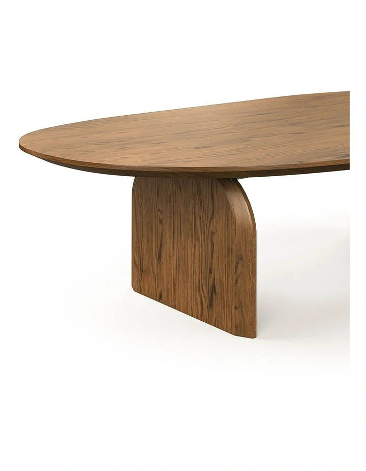 Arco Oval Oak Coffee Table In Brown image 4