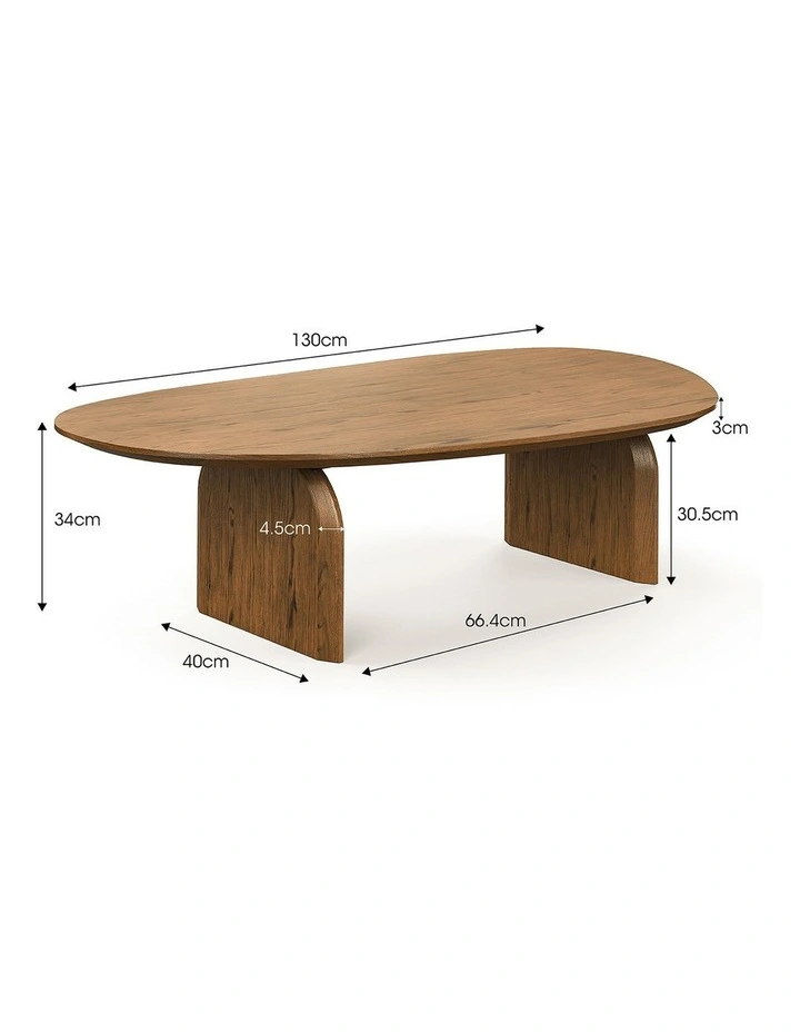 Arco Oval Oak Coffee Table In Brown image 7