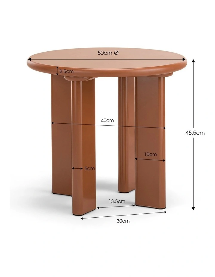 Omni Round Side Table 50cm In Muted Terracotta image 7