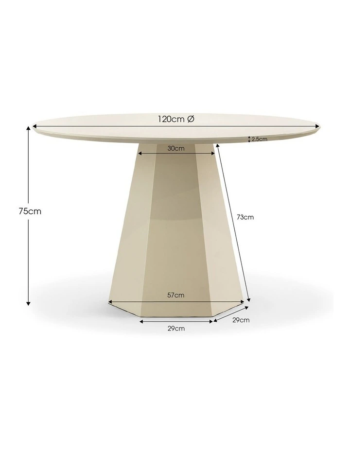 Malley Round Dining Table 120cm In Ercu Putty image 7