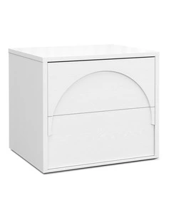 Aurora Arch 2 Drawer Bedside Table In White Oak