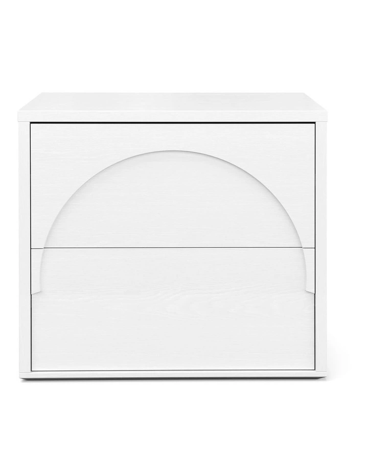 Aurora Arch 2 Drawer Bedside Table In White Oak image 4