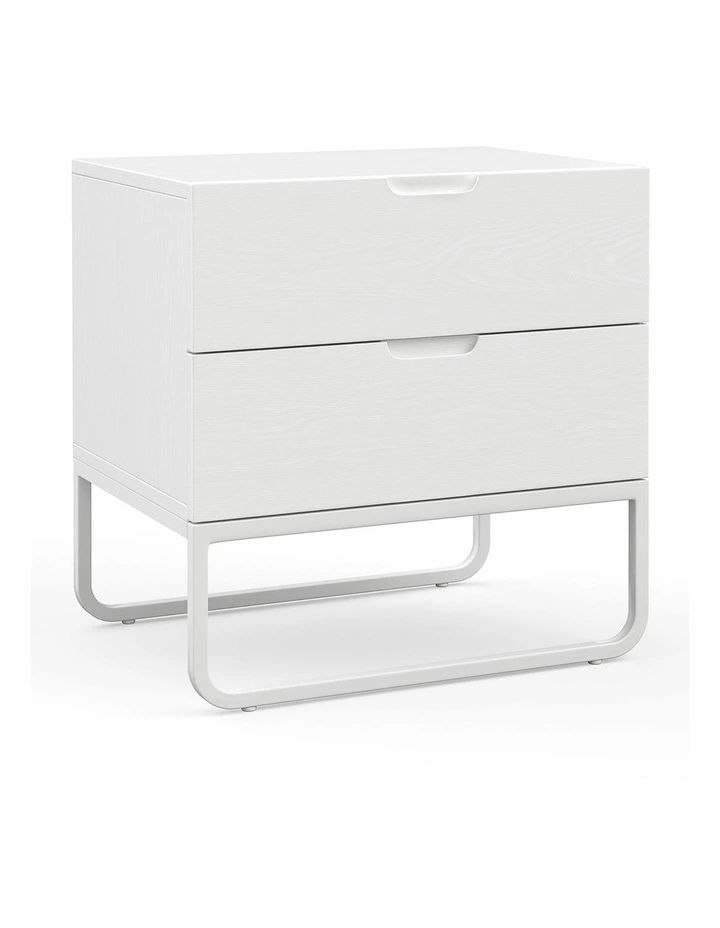 Dante 2 Drawer Bedside Table In White Oak image 1