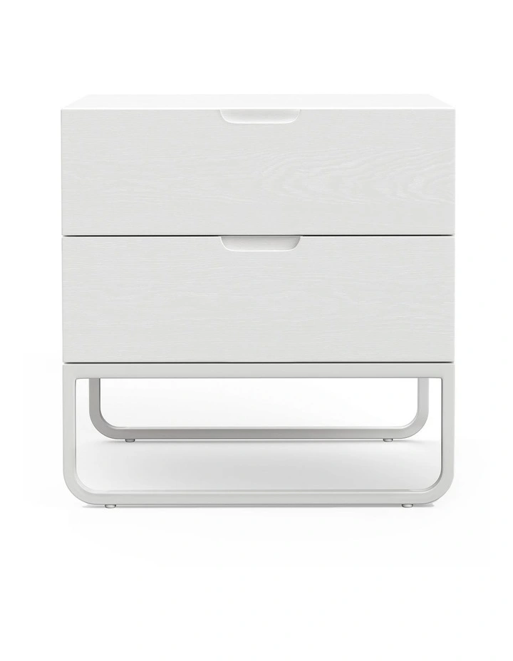 Dante 2 Drawer Bedside Table In White Oak image 4