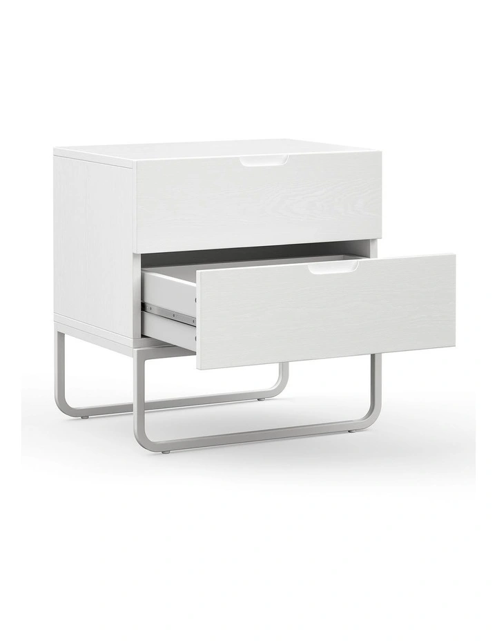 Dante 2 Drawer Bedside Table In White Oak image 5