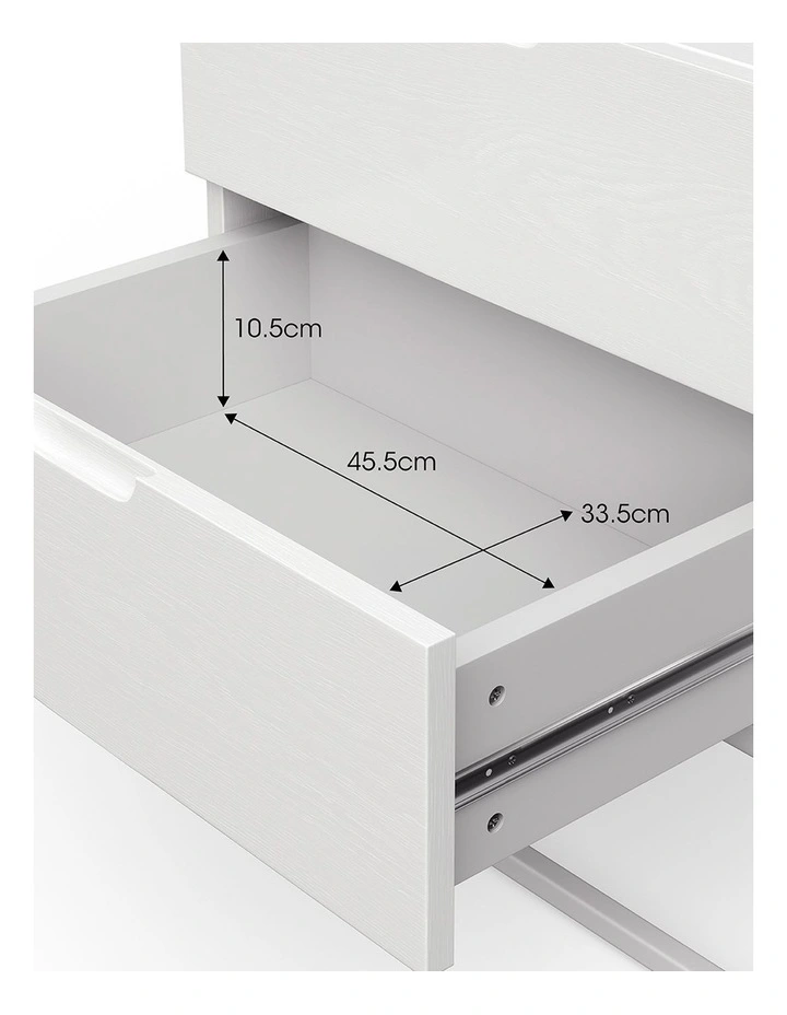 Dante 2 Drawer Bedside Table In White Oak image 7
