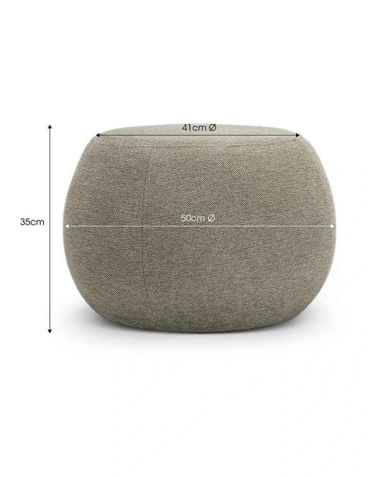 Venus Round Ottoman Pouf In Light Moss image 6