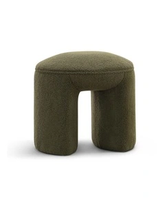 Remi Round Ottoman Stool In Teddy Moss