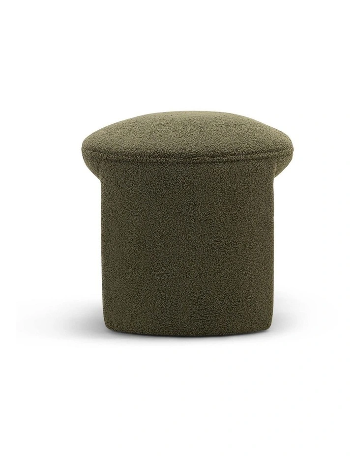 Remi Round Ottoman Stool In Teddy Moss image 4