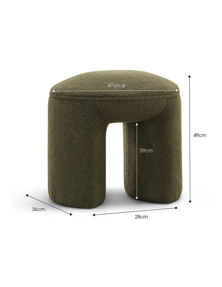 Remi Round Ottoman Stool In Teddy Moss image 5