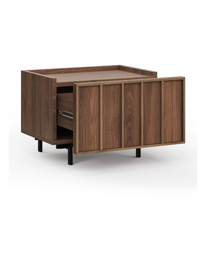 Linea Bedside Table In Light Walnut image 3