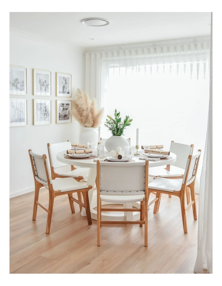 Casey Flat Leather Dining Chair Set Of 2 In White image 2