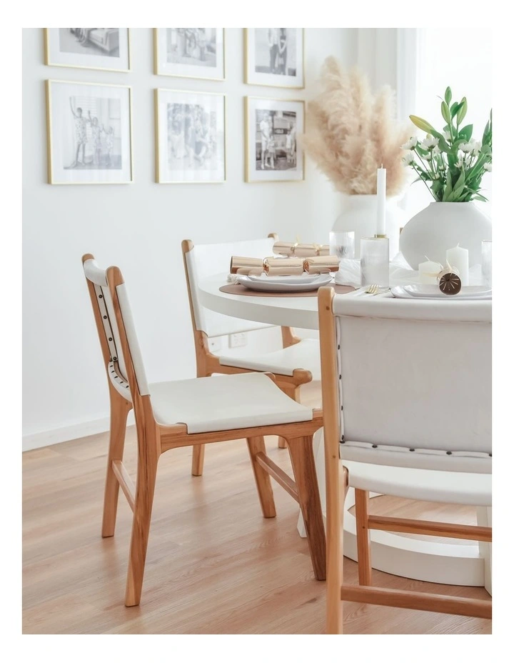 Casey Flat Leather Dining Chair Set Of 2 In White image 3