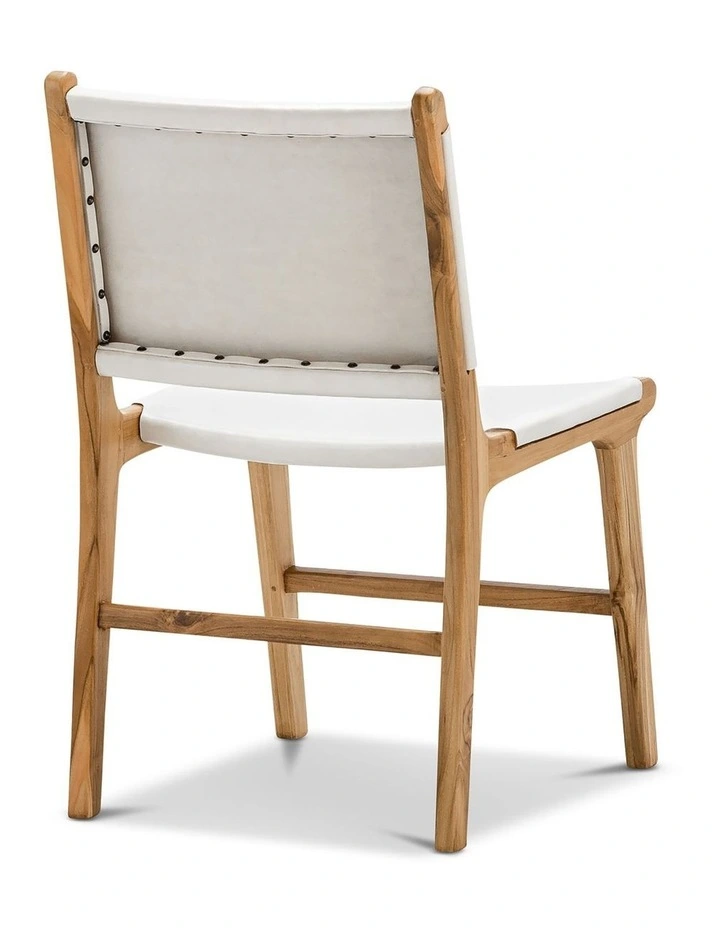 Casey Flat Leather Dining Chair Set Of 2 In White image 5