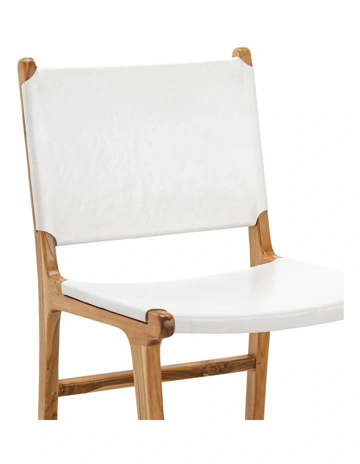 Casey Flat Leather Dining Chair Set Of 2 In White image 6