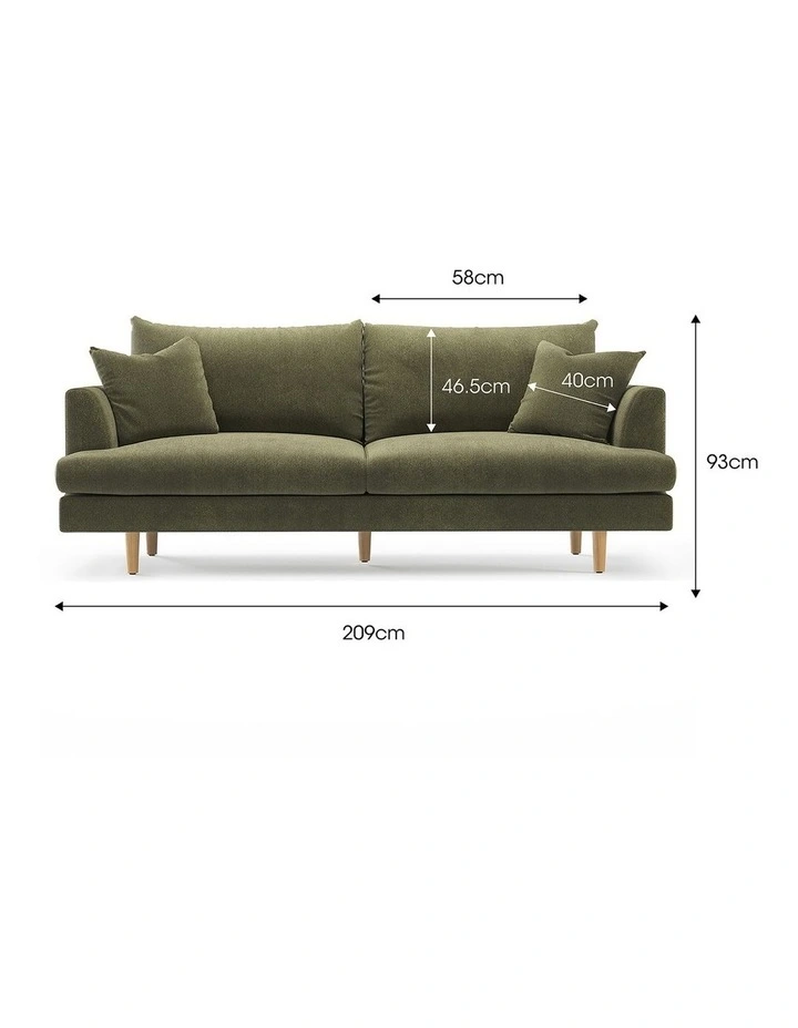 Byron Sofa 3 Seater In Wattle Green image 6
