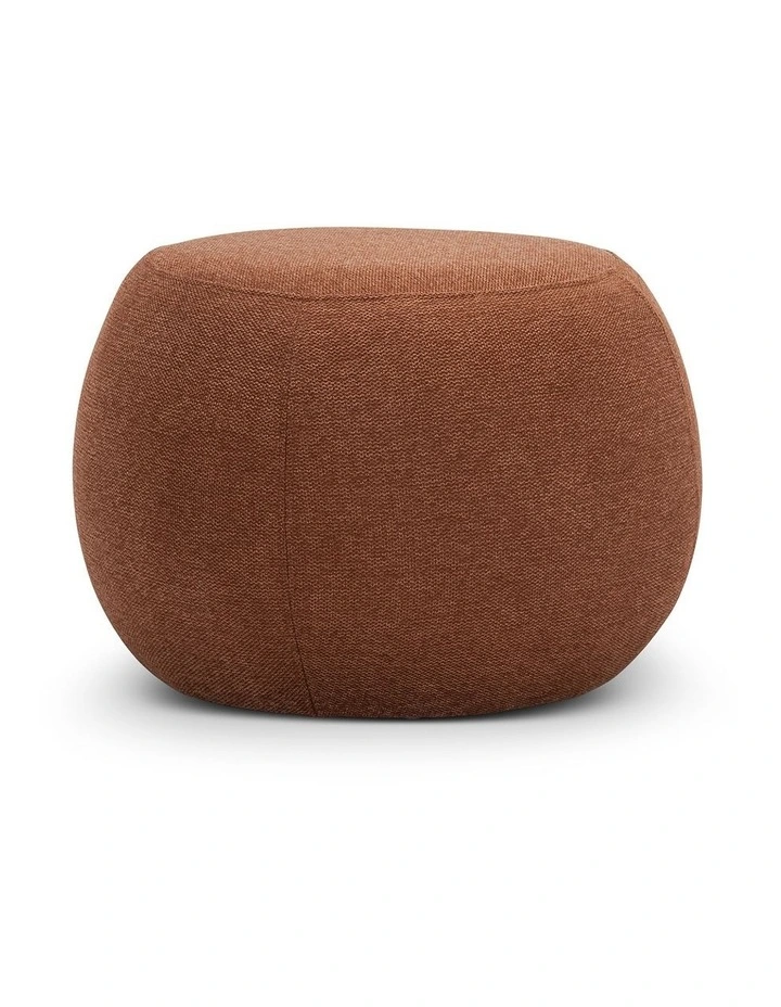 Venus Round Ottoman Pouf In Rust Orange image 1