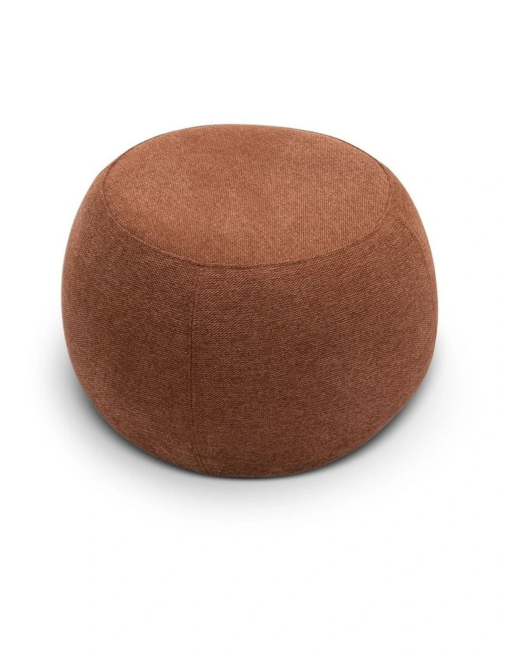 Venus Round Ottoman Pouf In Rust Orange image 2