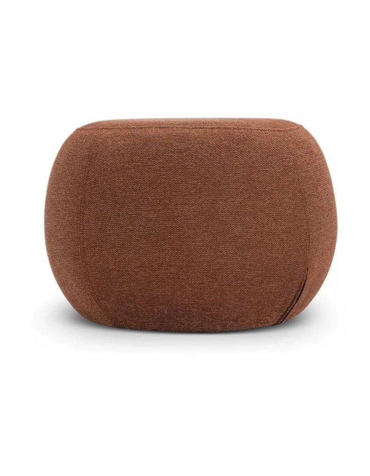 Venus Round Ottoman Pouf In Rust Orange image 3