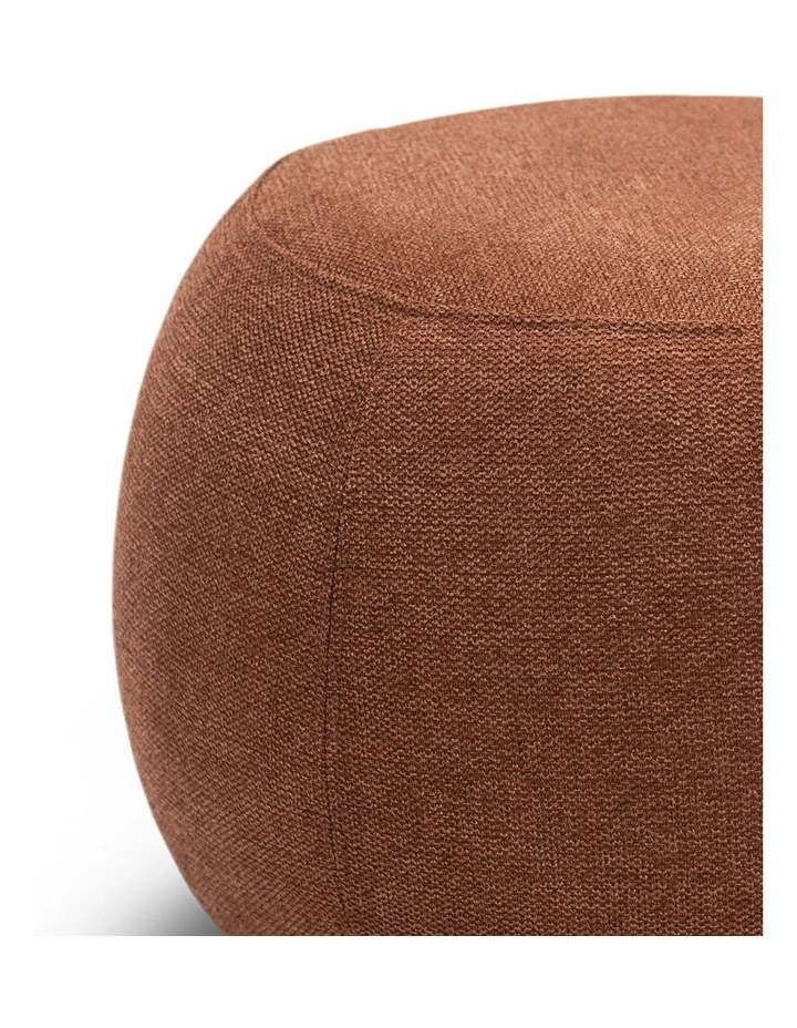 Venus Round Ottoman Pouf In Rust Orange image 4