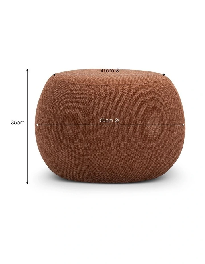 Venus Round Ottoman Pouf In Rust Orange image 6