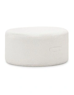 Halle Medium Round Ottoman In Boucle Cream