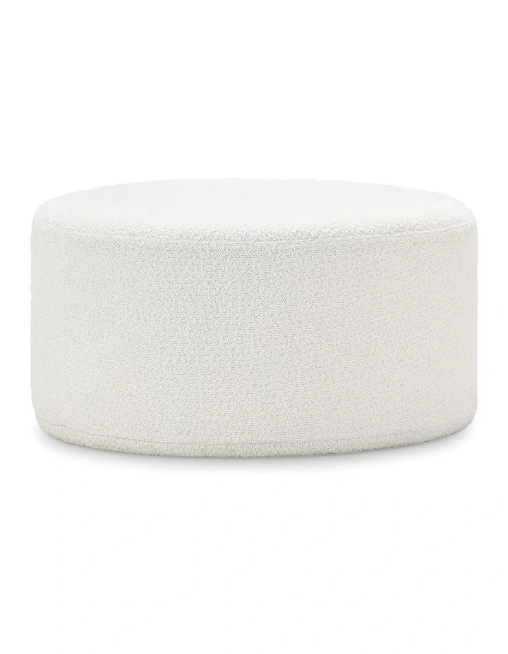 Halle Medium Round Ottoman In Boucle Cream image 2