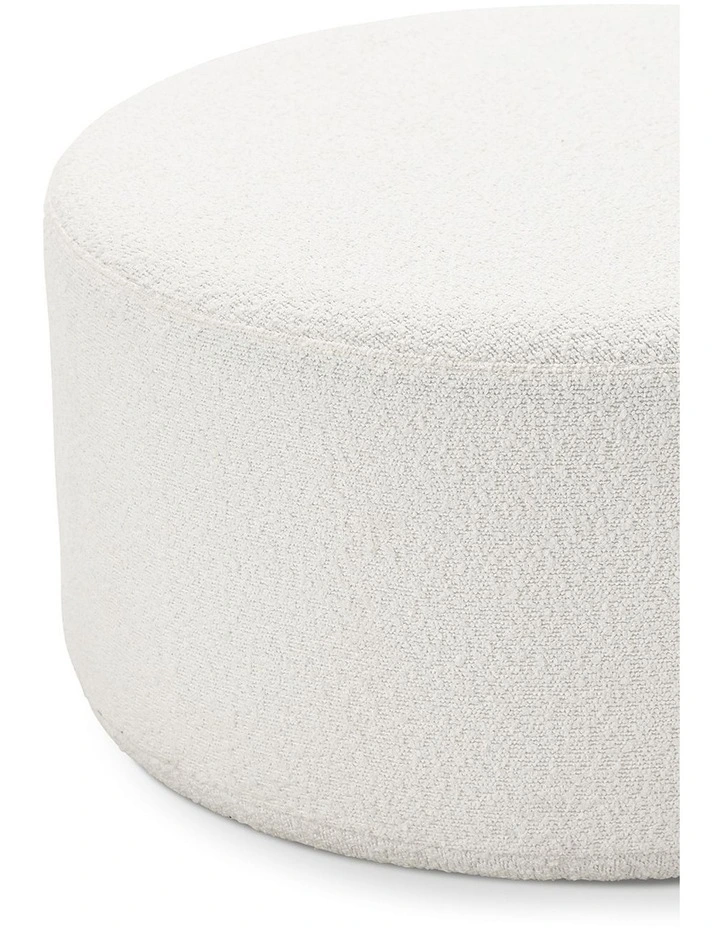 Halle Medium Round Ottoman In Boucle Cream image 4