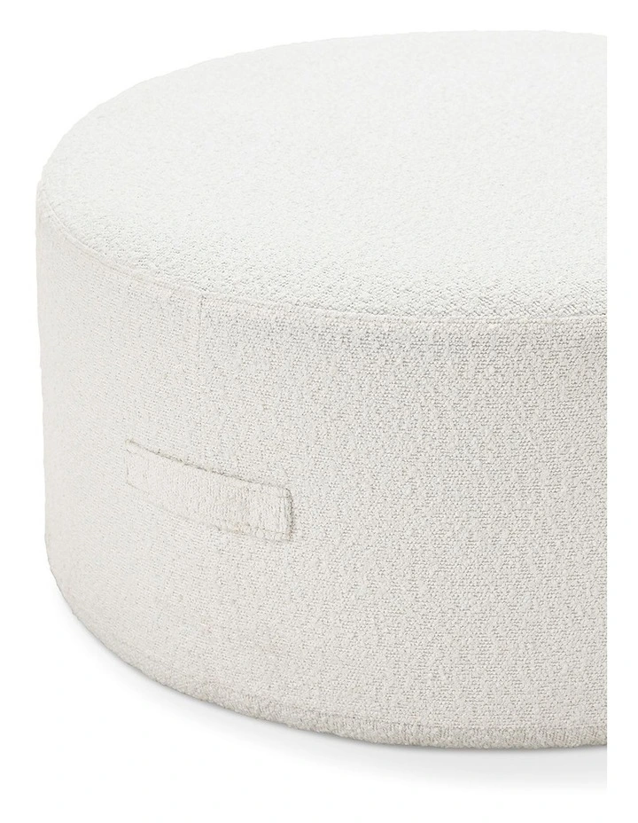 Halle Medium Round Ottoman In Boucle Cream image 5