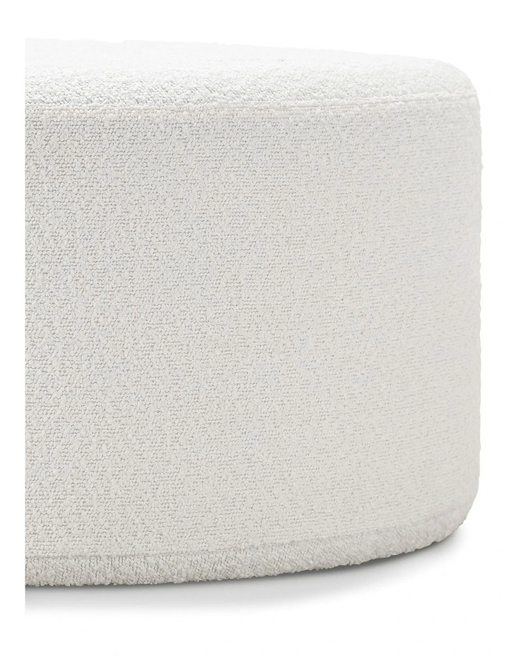 Halle Medium Round Ottoman In Boucle Cream image 6
