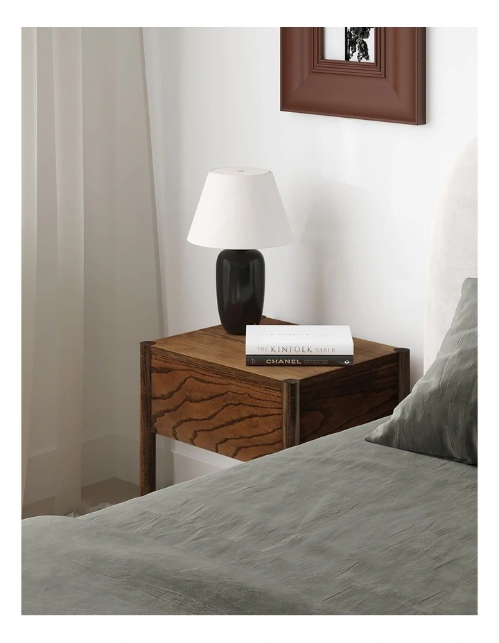 Zyler 1 Drawer Bedside Table In Dark Ash image 3
