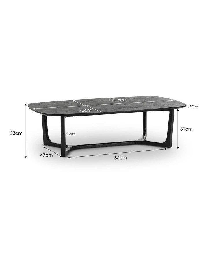 Span Ashwood Oval Coffee Table In Black image 7