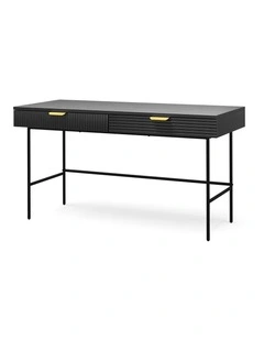 Kina Ripple Desk 140cm In Black Oak