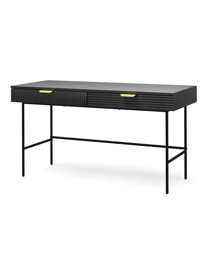 Kina Ripple Desk 140cm In Black Oak image 1