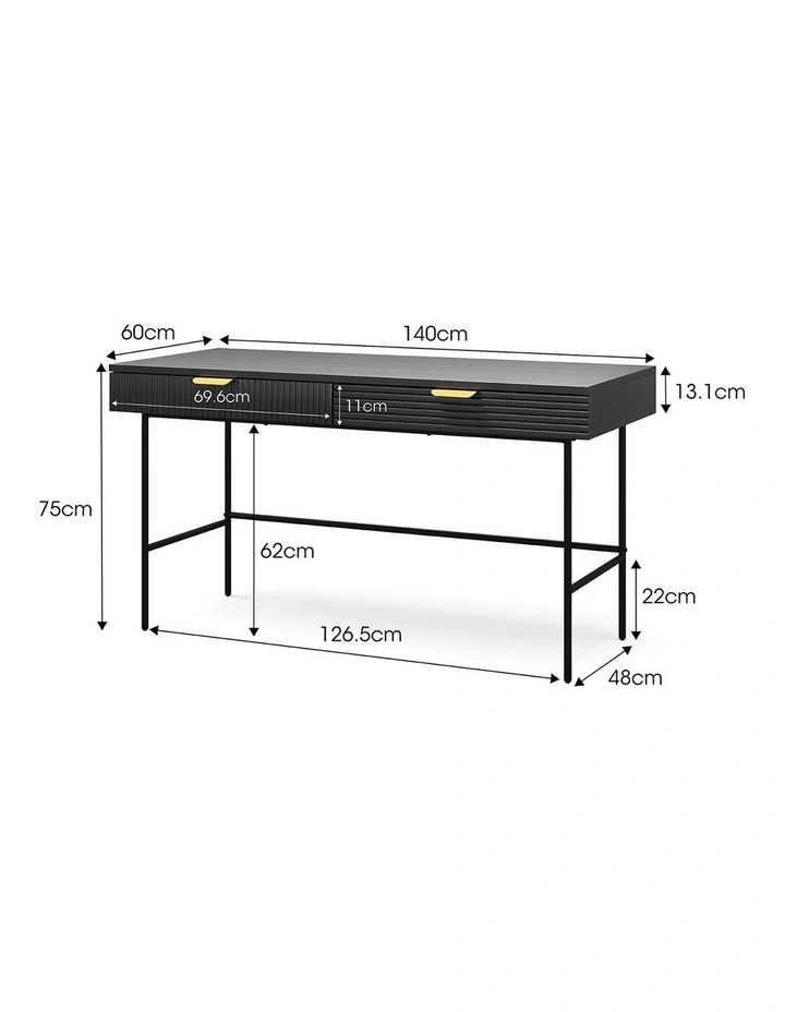 Kina Ripple Desk 140cm In Black Oak image 6